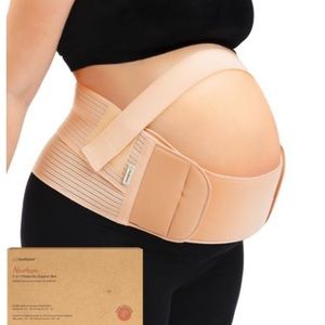 KeaBabies 2 in 1 Pregnancy Belly Support Band, Maternity Belt (Classic Ivory)